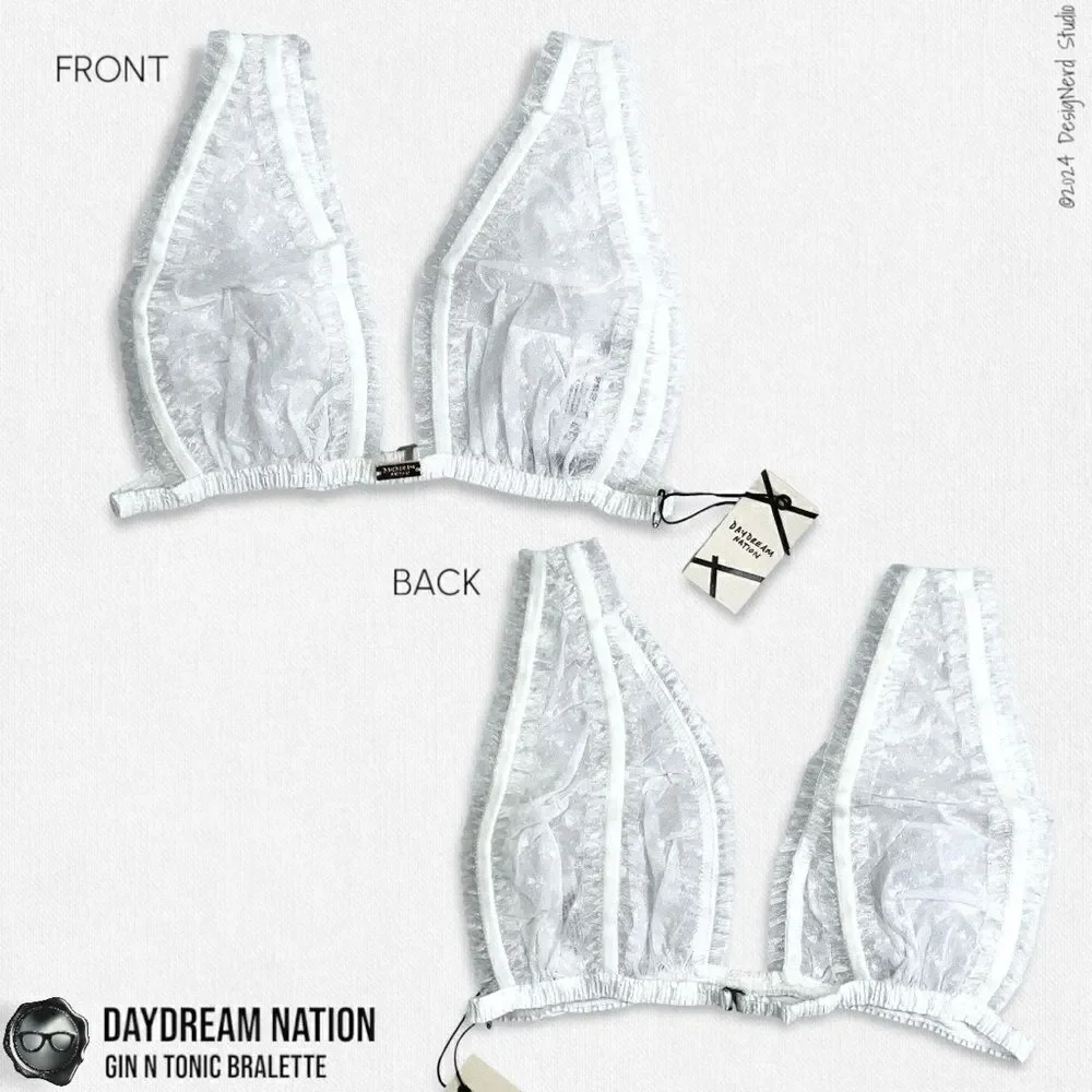 DAYDREAM NATION CHEESECAKE GIN N TONIC SHEER LACE BRALETTE BABY’S BREATH WHITE